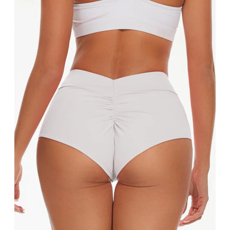 High-Waist Pleated Swim Shorts