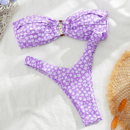 Floral Bandeau Bikini Set