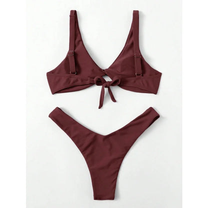 Sexy Micro Bikini Bathing Suit Women Solid Color Split Bondage Bikini Push Up Summer 2025 New Swimsuit 2 Piece Beachwear Biquini