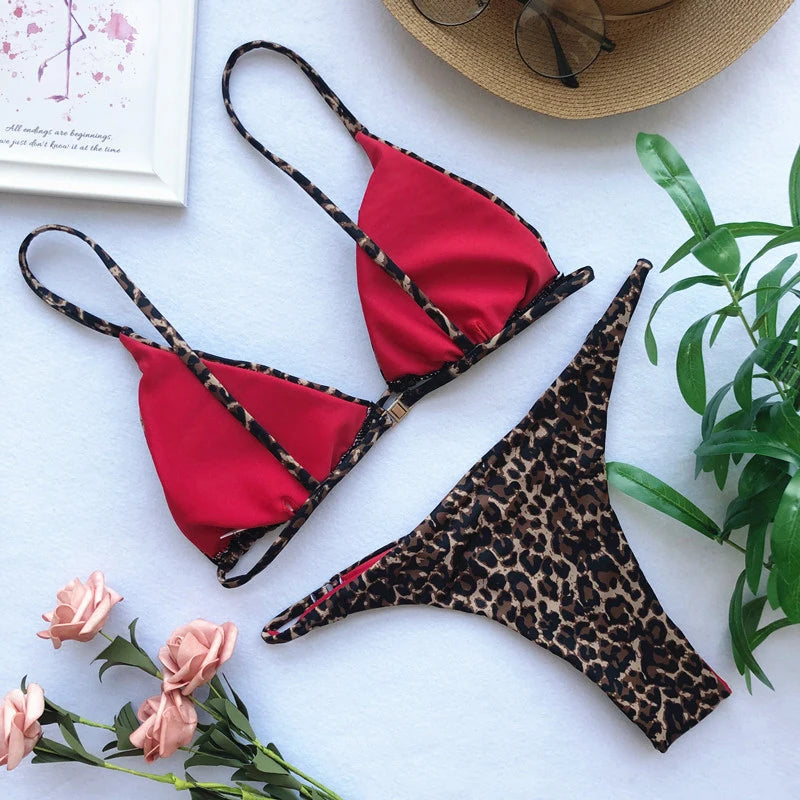Swimwear Women Leopard Printed Sexy Bikini Set Summer Beachwear 2025 New Swimsuit Two-pieces Thong Bathing Suit Beach Biquinis - AliExpress 200000345