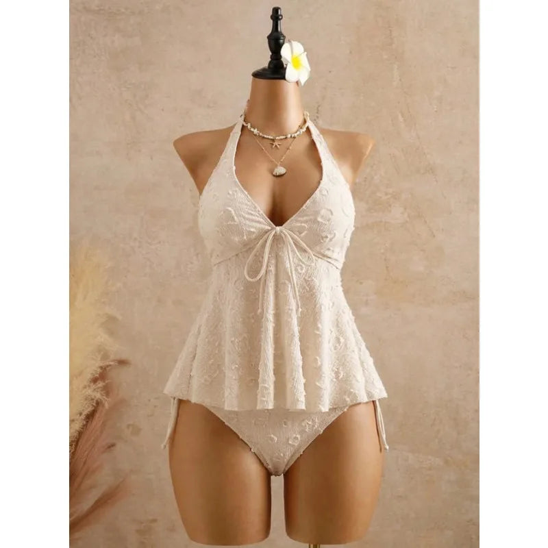 Jacquard Halter Bikini Set
