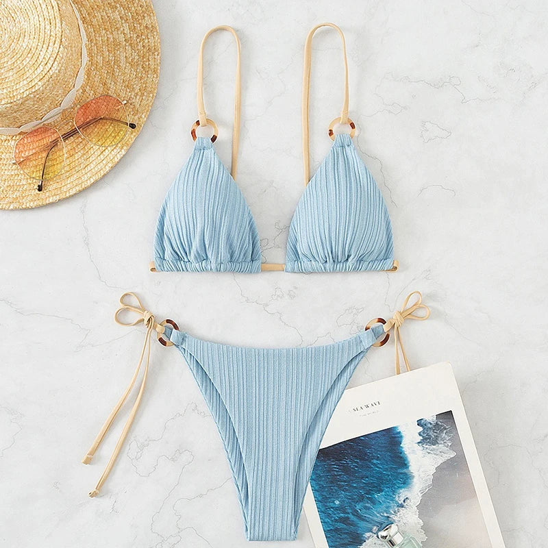 Triangle High-Cut Push Up Bikini