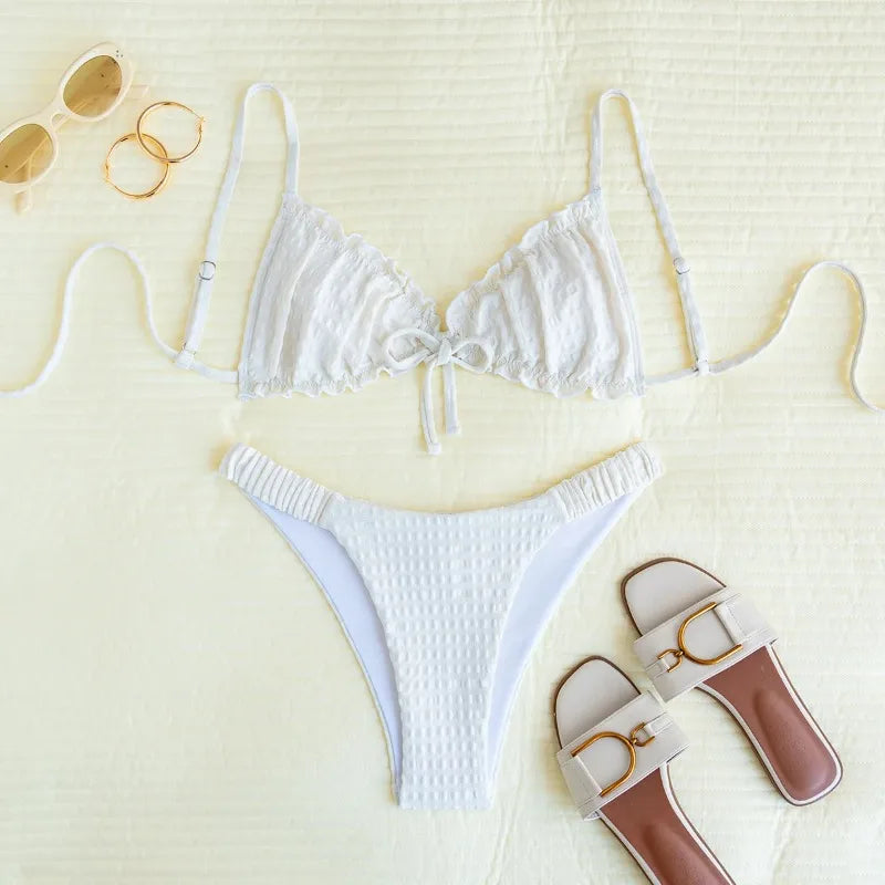 Plaid Print Two Piece Bikini Set