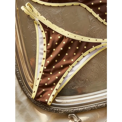 Sexy Vintage Polka Dot Bikini Set Women 2026 Summer Backless Hollow Out Thong Split Swimsuit Vacation Pool Fashion Bathing Suit - AliExpress