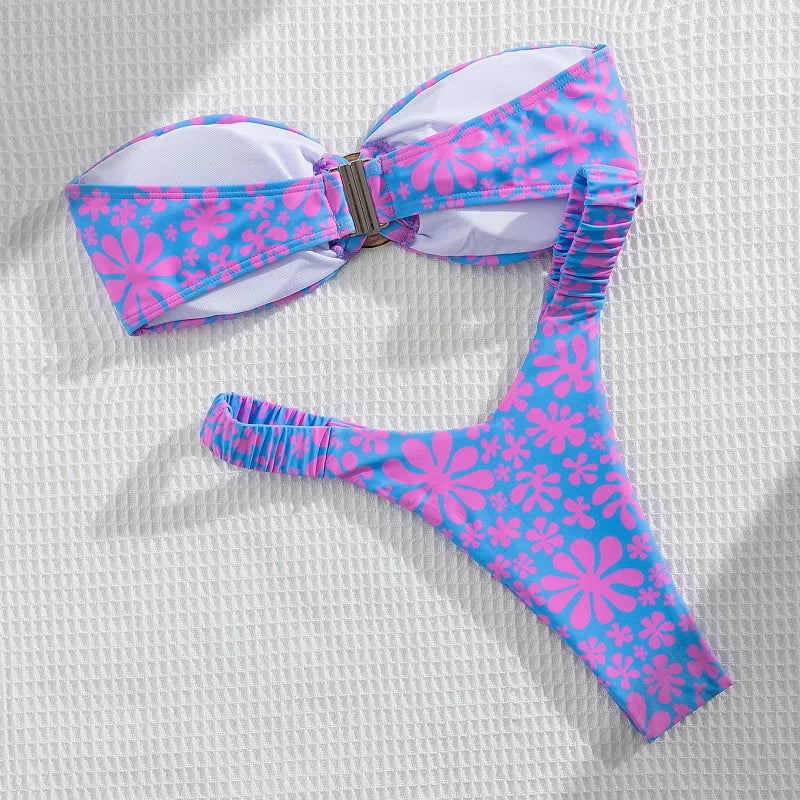 Floral Bandeau Bikini Set