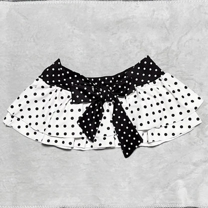 Harajuku Style Polka Dot Bowknot 3 Piece Swimsuit Women's Bikini Set Summer Casual Y2K Fashion Sexy Bathing Suit Skirt Cover Up