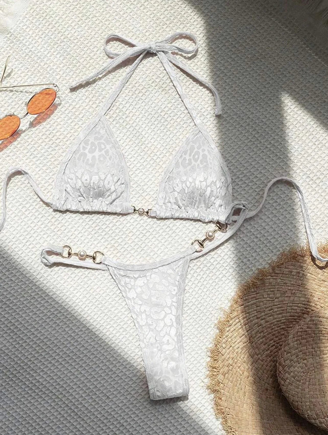 Leopard Lace-Up Bikini Set