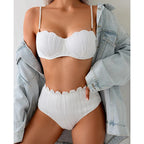 Pearl Strapped Ruched Bikini Set