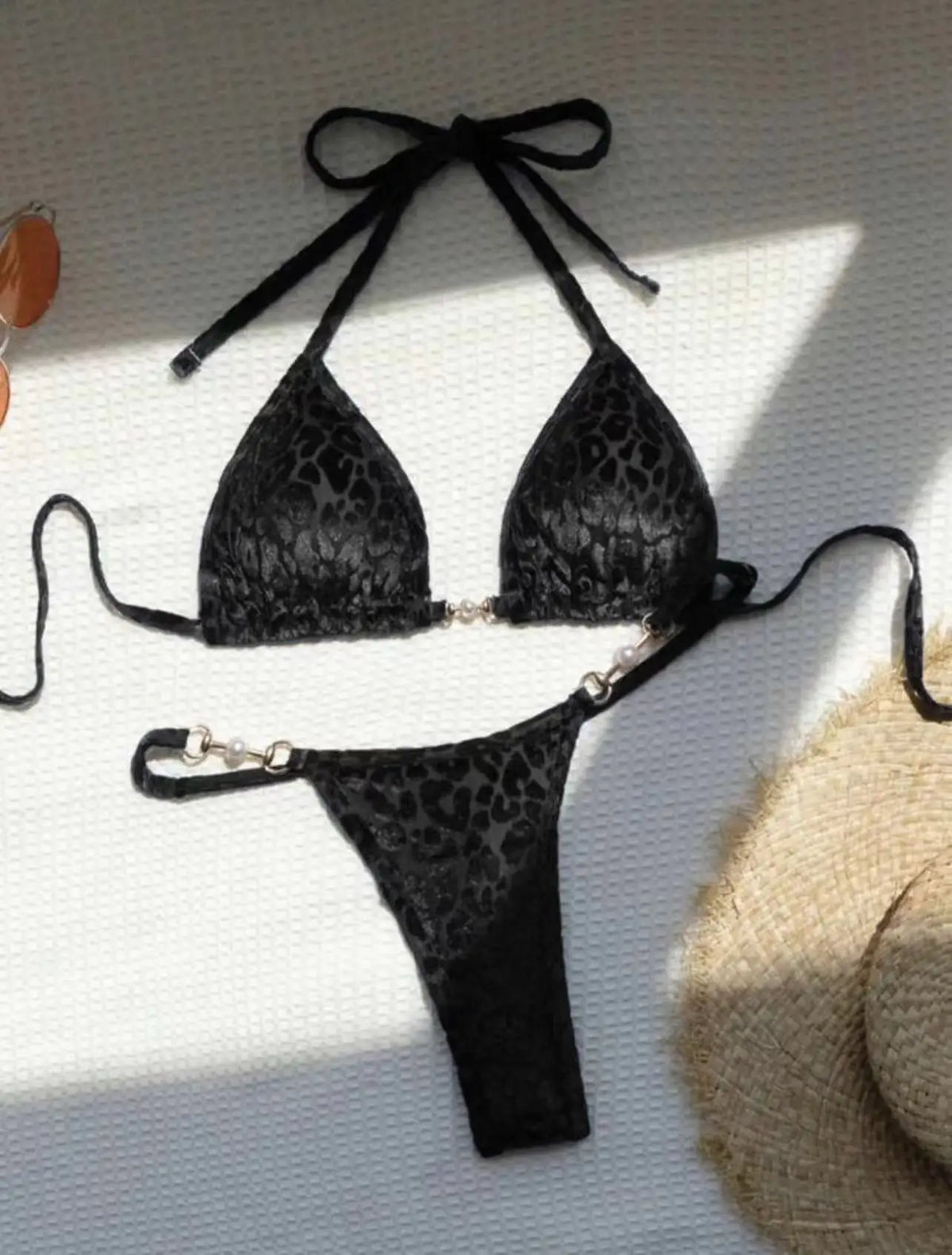 Leopard Lace-Up Bikini Set