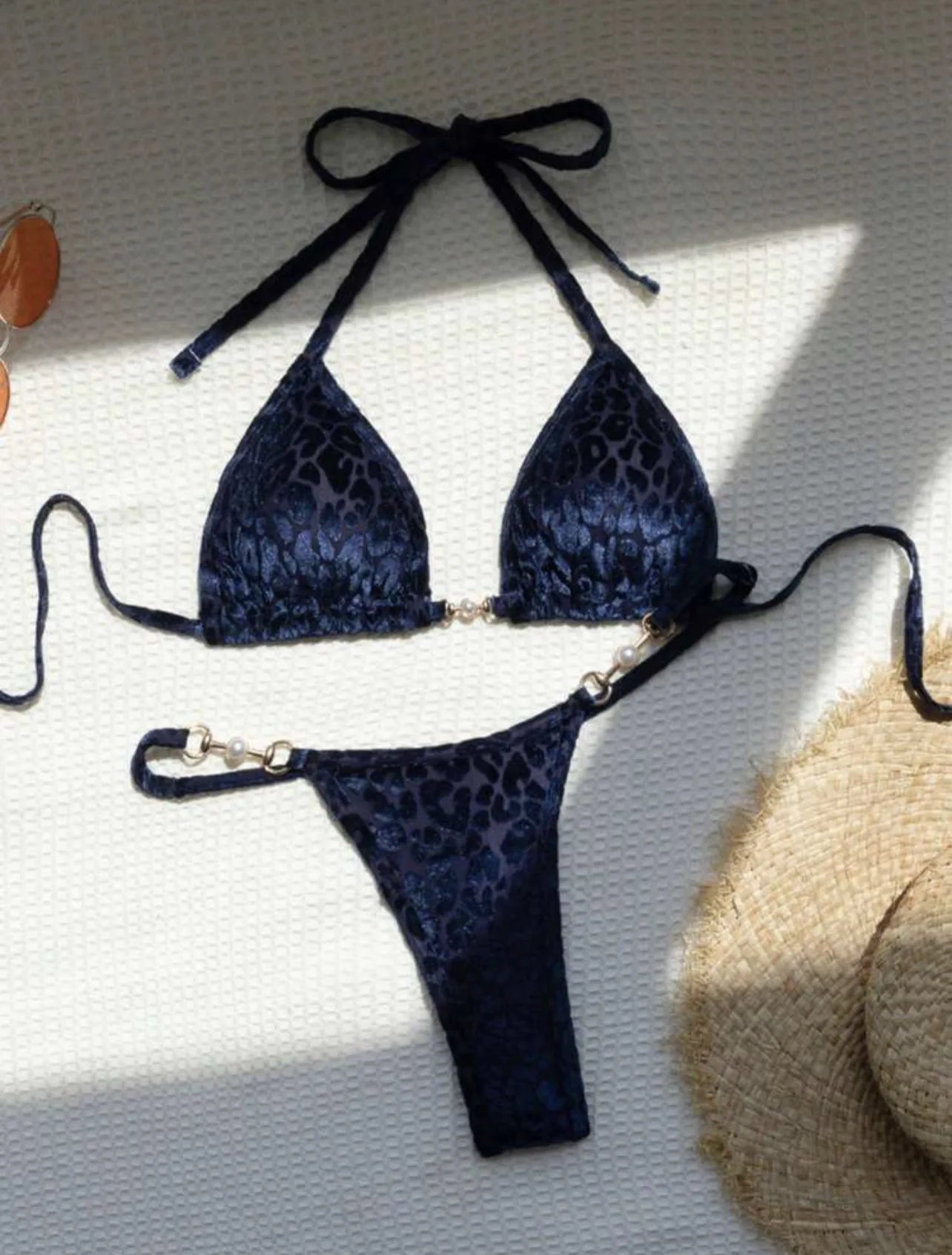 Leopard Lace-Up Bikini Set