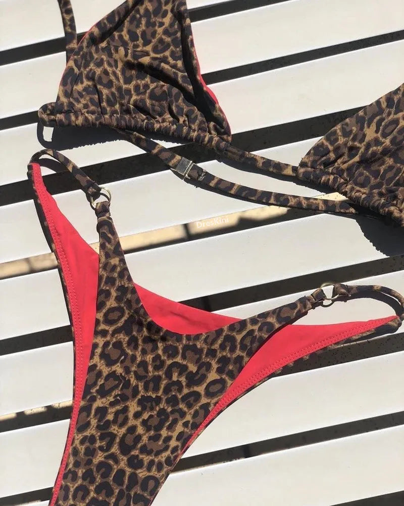 Swimwear Women Leopard Printed Sexy Bikini Set Summer Beachwear 2025 New Swimsuit Two-pieces Thong Bathing Suit Beach Biquinis - AliExpress 200000345