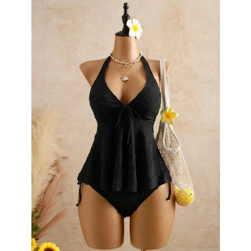 Jacquard Halter Bikini Set