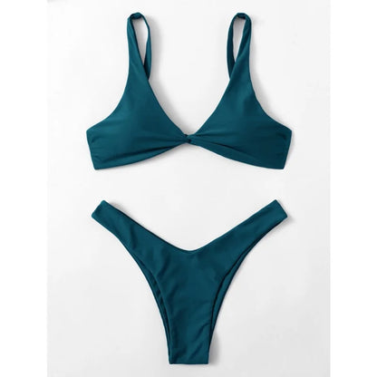 Sexy Micro Bikini Bathing Suit Women Solid Color Split Bondage Bikini Push Up Summer 2025 New Swimsuit 2 Piece Beachwear Biquini