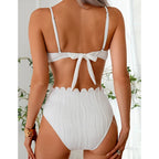 Pearl Strapped Ruched Bikini Set