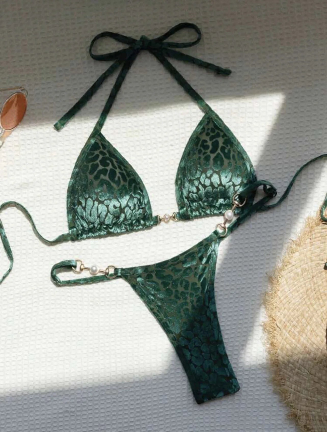 Leopard Lace-Up Bikini Set