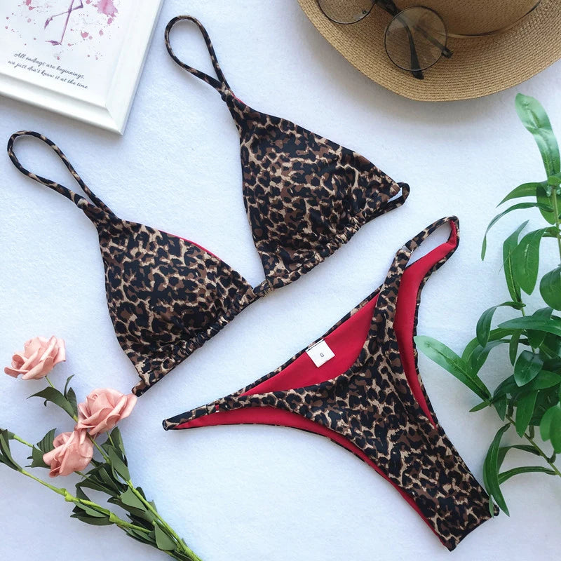 Swimwear Women Leopard Printed Sexy Bikini Set Summer Beachwear 2025 New Swimsuit Two-pieces Thong Bathing Suit Beach Biquinis - AliExpress 200000345