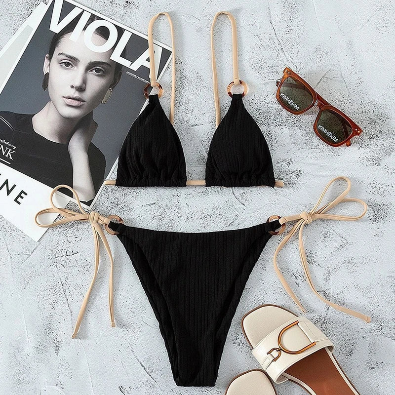 Triangle High-Cut Push Up Bikini