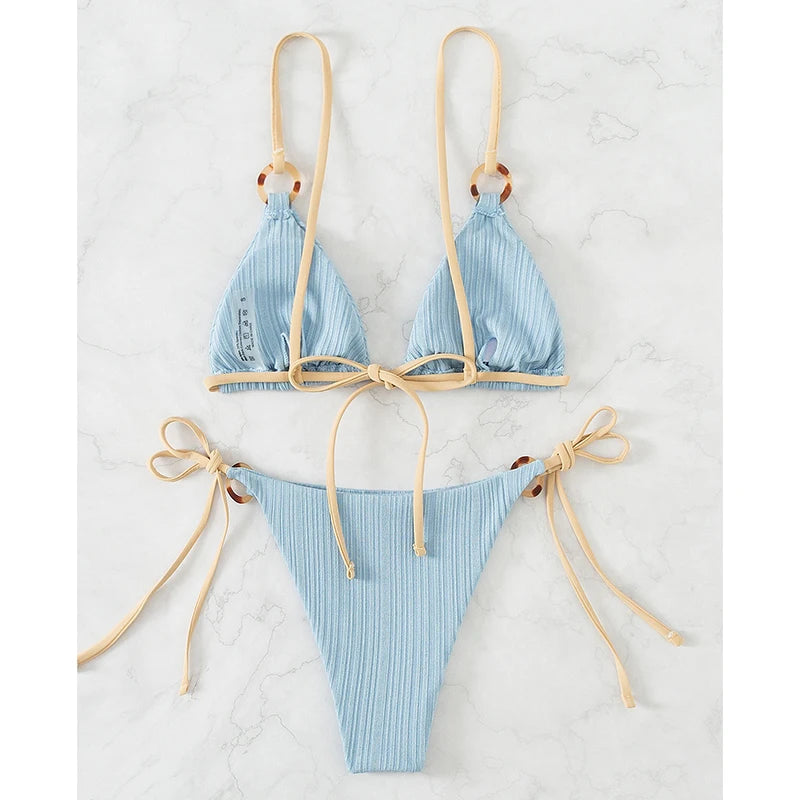 Triangle High-Cut Push Up Bikini