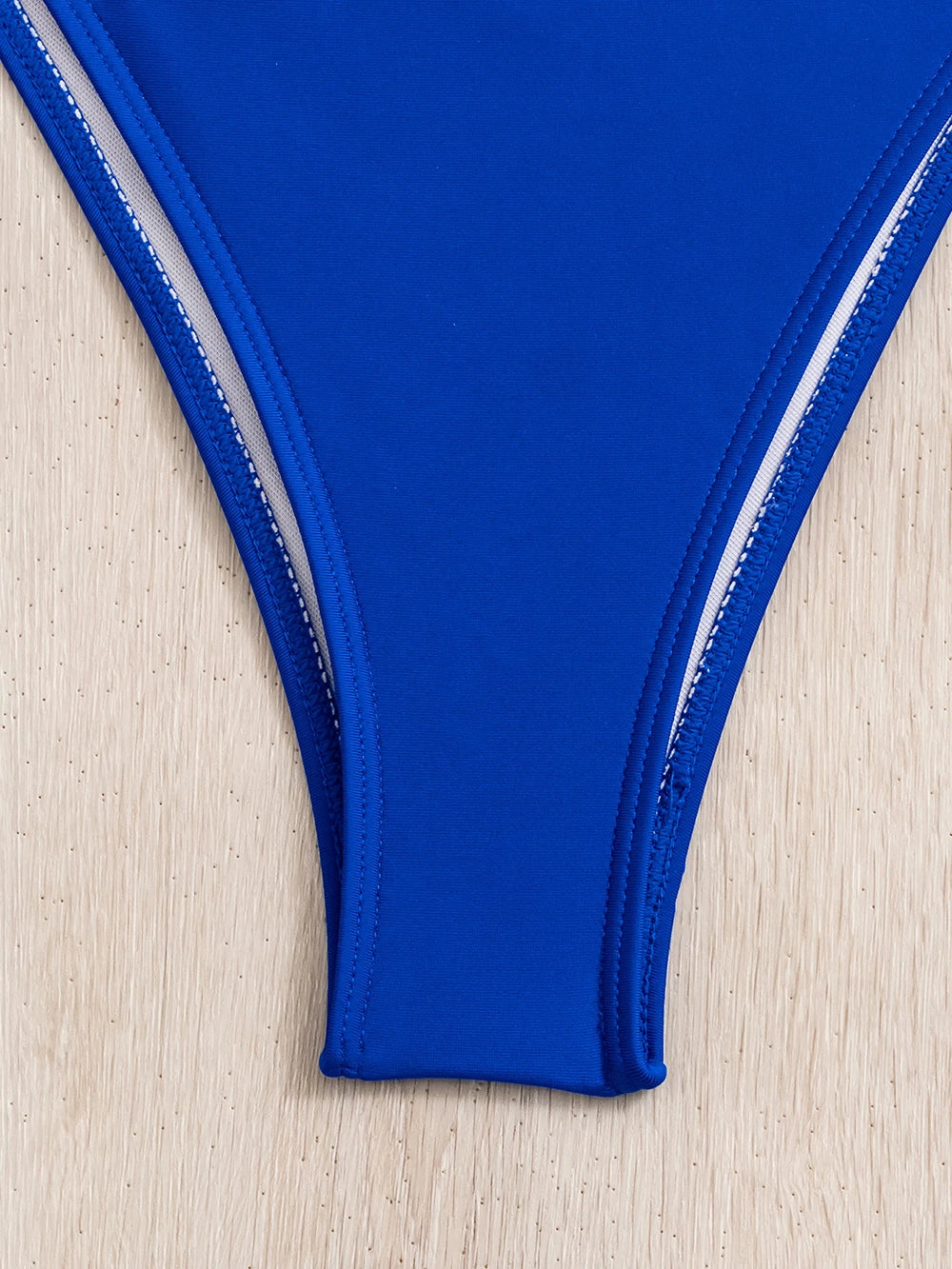 Solid Lace-Up High-Cut Thong Bikini