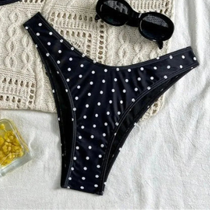 Vintage Polka Dot Bandeau Bikini Set