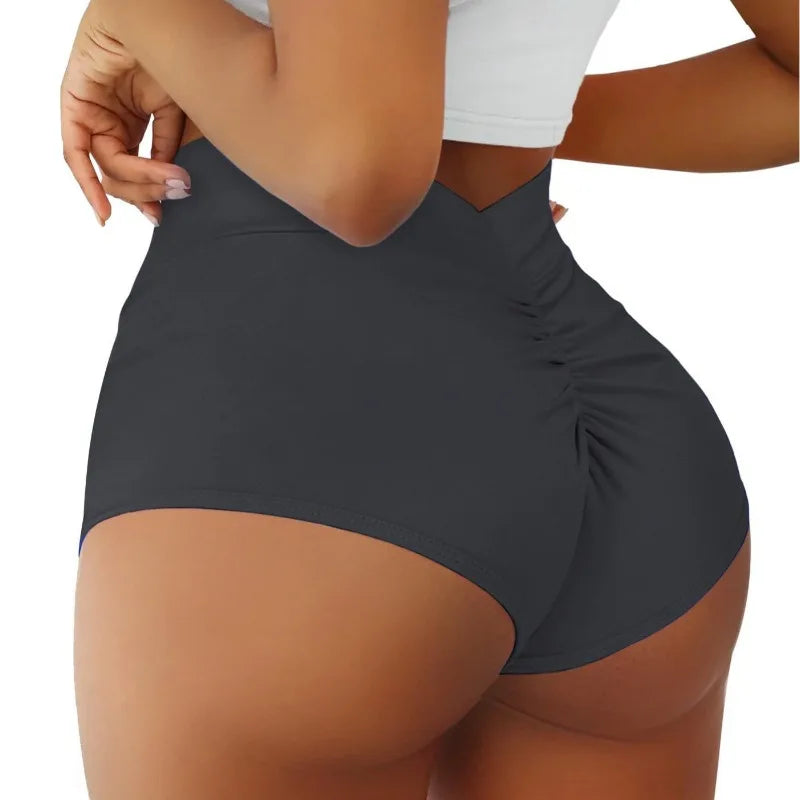 High-Waist Pleated Swim Shorts