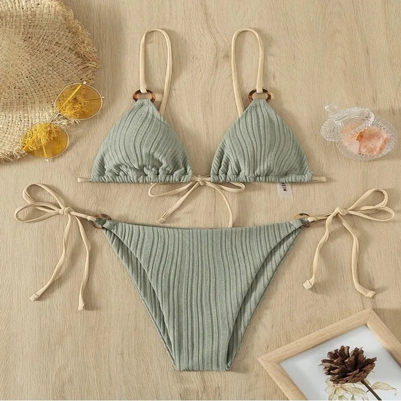 Triangle High-Cut Push Up Bikini
