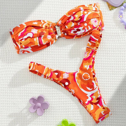Floral Bandeau Bikini Set