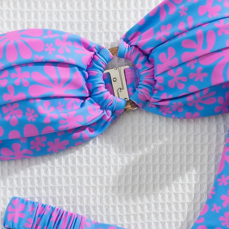 Floral Bandeau Bikini Set