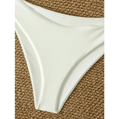 White Gold Buckle Bikini Set