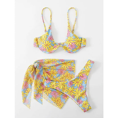 Leopard Print Bikini Set Women Swimwear Sexy Split Bikini Push Up Bandage Beach Cover Up Summer 2025 New Holiday Bathing Suit