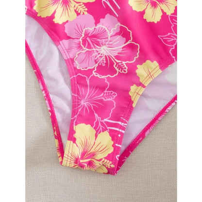 Beaded Halter High-Waist Tankini Set