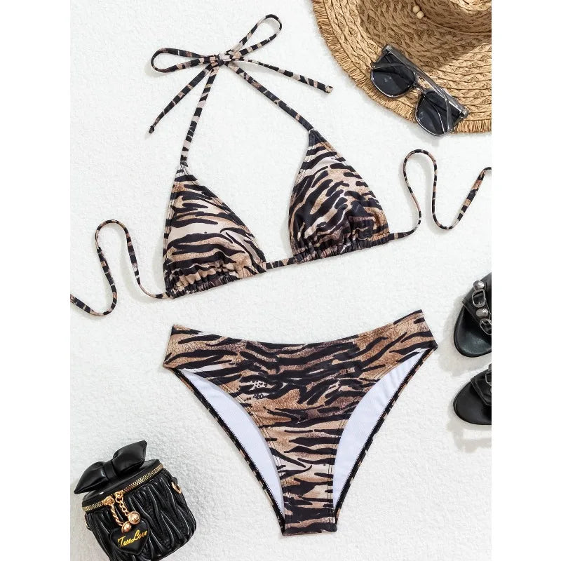 Velourance™ Polka Dot Halter Bikini Set