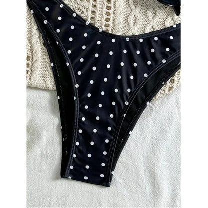 Vintage Polka Dot Bandeau Bikini Set