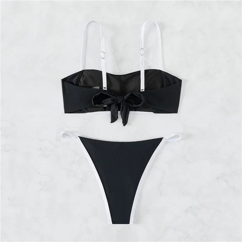 Velourance™ Ruched "Spaghetti" Strap Bikini Set