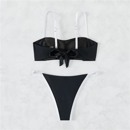 Velourance™ Ruched "Spaghetti" Strap Bikini Set