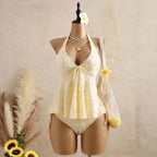Jacquard Halter Bikini Set