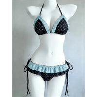 Polka Dot Ruffle Skirt Bikini Set