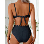Pearl Strapped Ruched Bikini Set