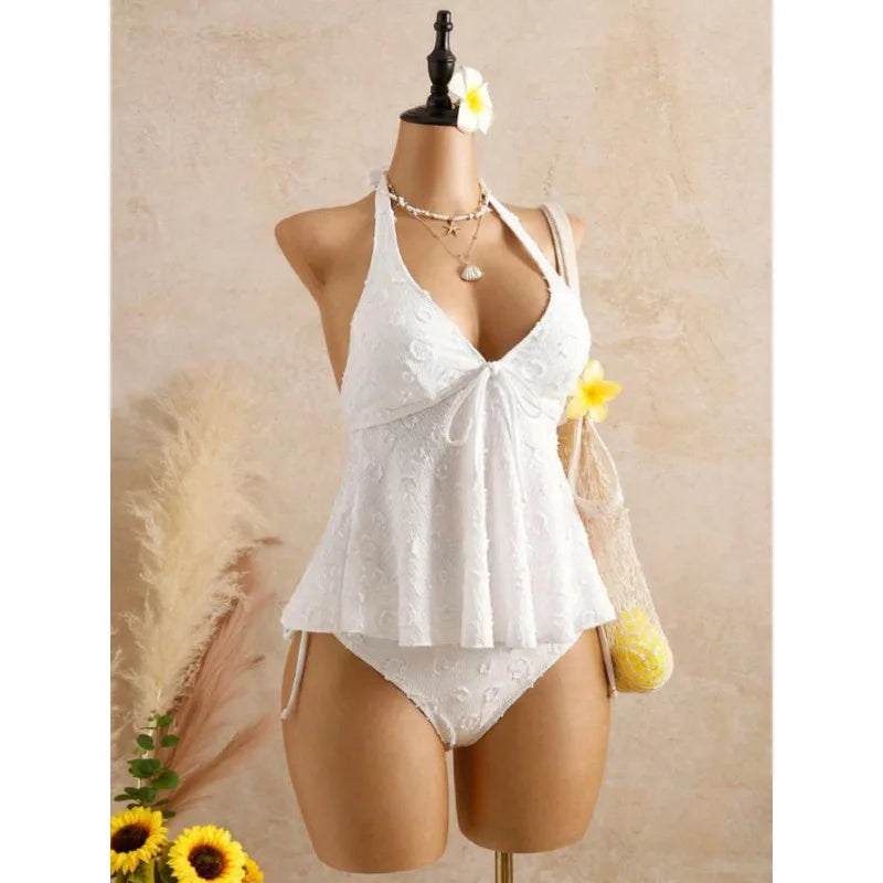 Jacquard Halter Bikini Set