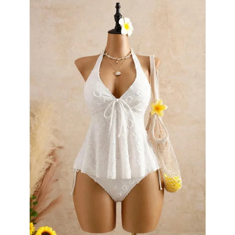 Jacquard Halter Bikini Set