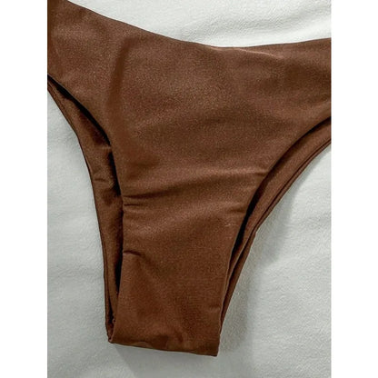 Coffee Braided Bandeau Bikini Set
