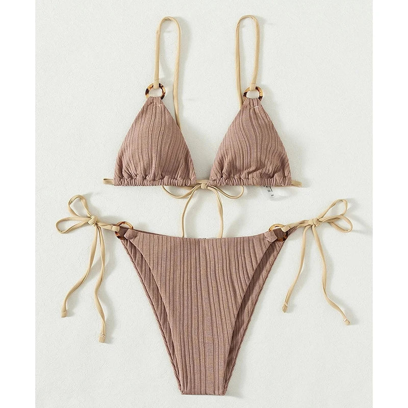 Triangle High-Cut Push Up Bikini
