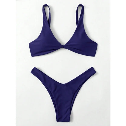 Sexy Micro Bikini Bathing Suit Women Solid Color Split Bondage Bikini Push Up Summer 2025 New Swimsuit 2 Piece Beachwear Biquini