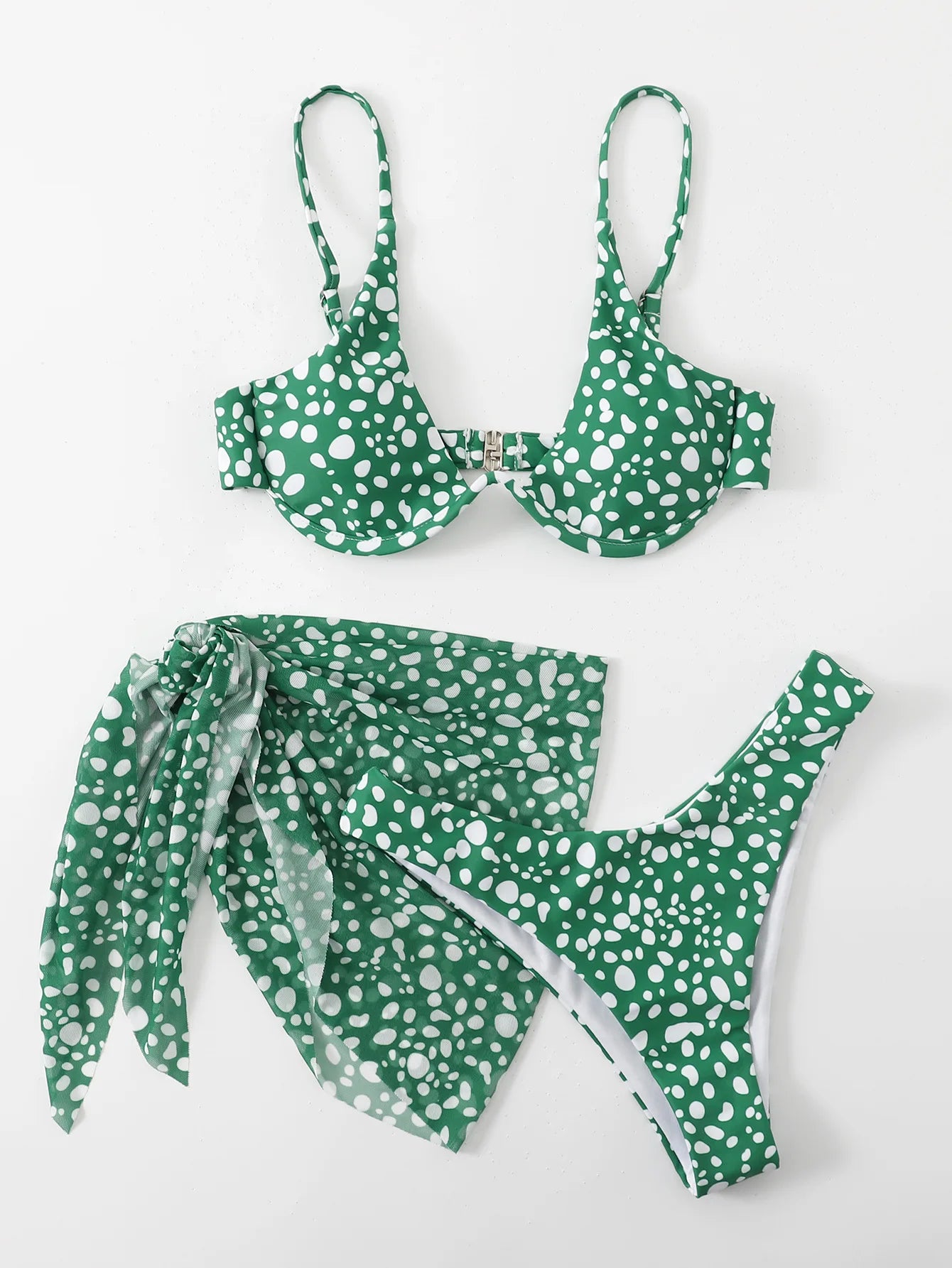 Leopard Print Bikini Set Women Swimwear Sexy Split Bikini Push Up Bandage Beach Cover Up Summer 2025 New Holiday Bathing Suit