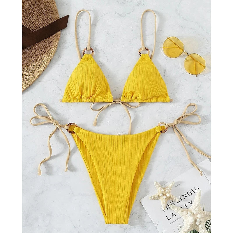 Triangle High-Cut Push Up Bikini
